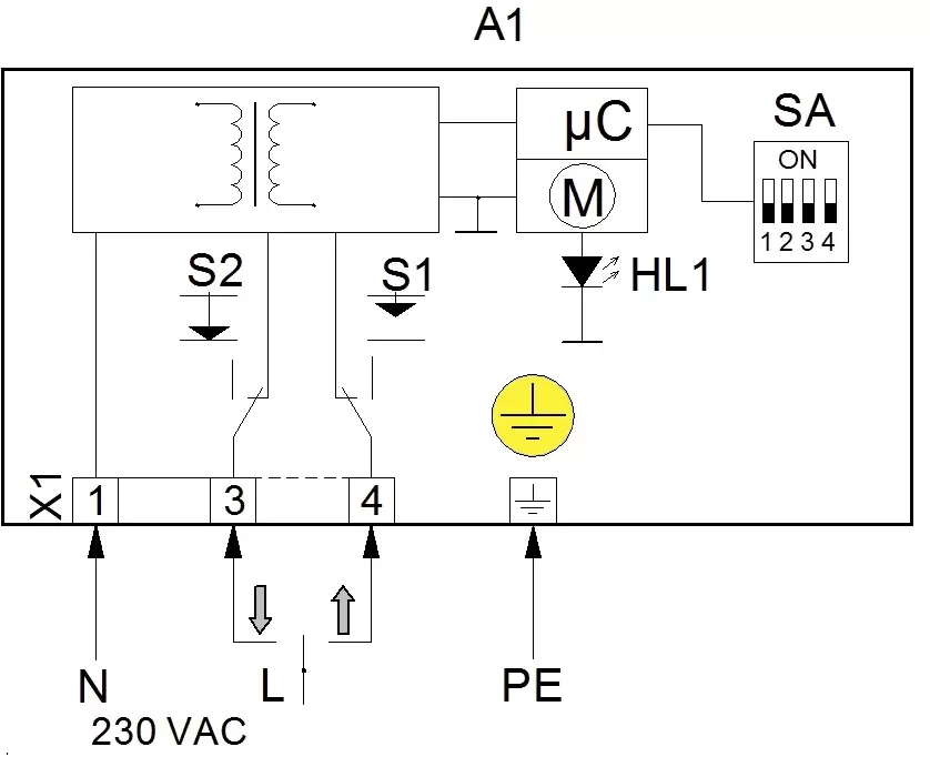 Схема подключения электропривода TSL-6000-60-1