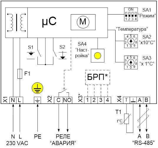 Схема подключения электроприводов TSL-1TR